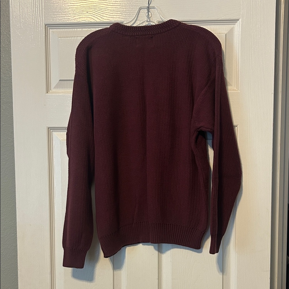 Vgt Greg Norman Collection Men's Crewneck Sweater in Deep Burgundy - Picture 5 of 6